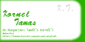kornel tamas business card